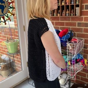 Black and White Reversible Crochet Top